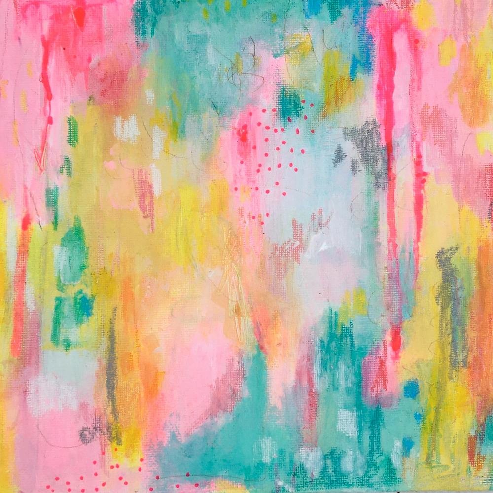 Pink Turquoise Abstract Pastel Aesthetic