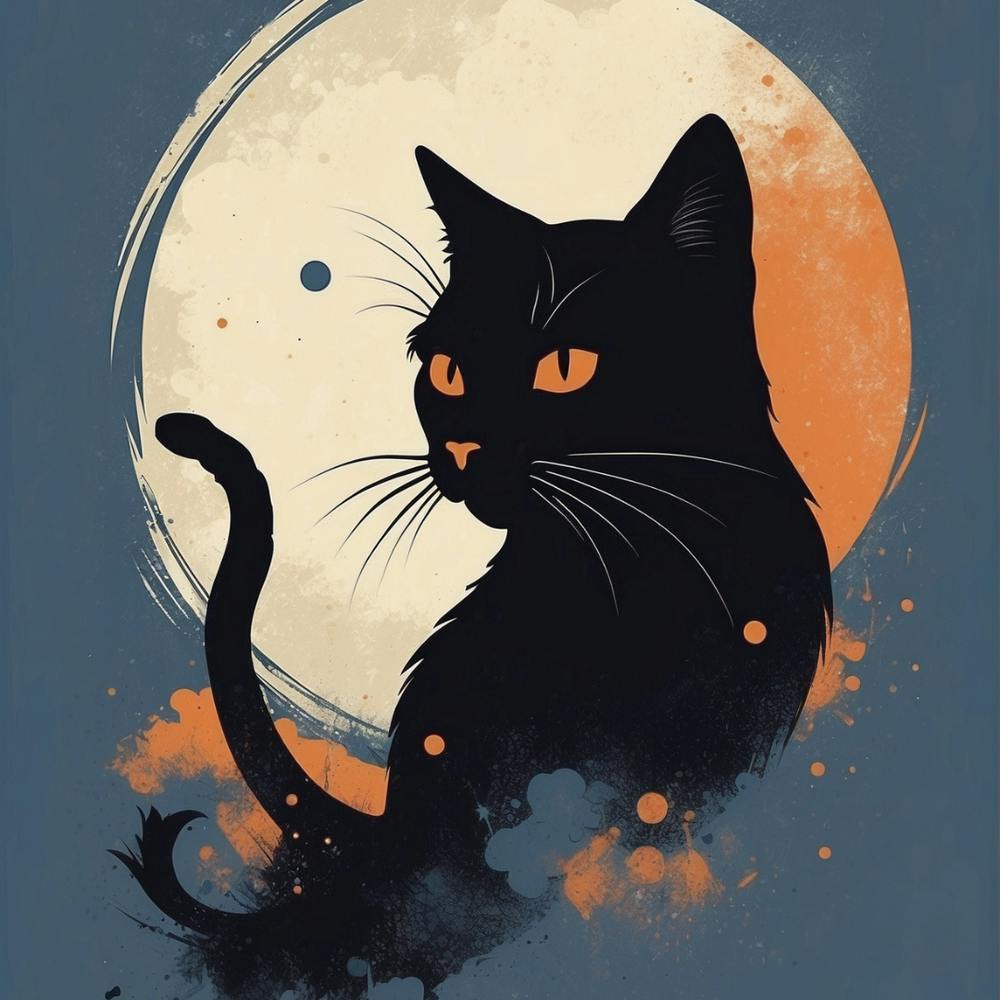 Black Cat On The Moon
