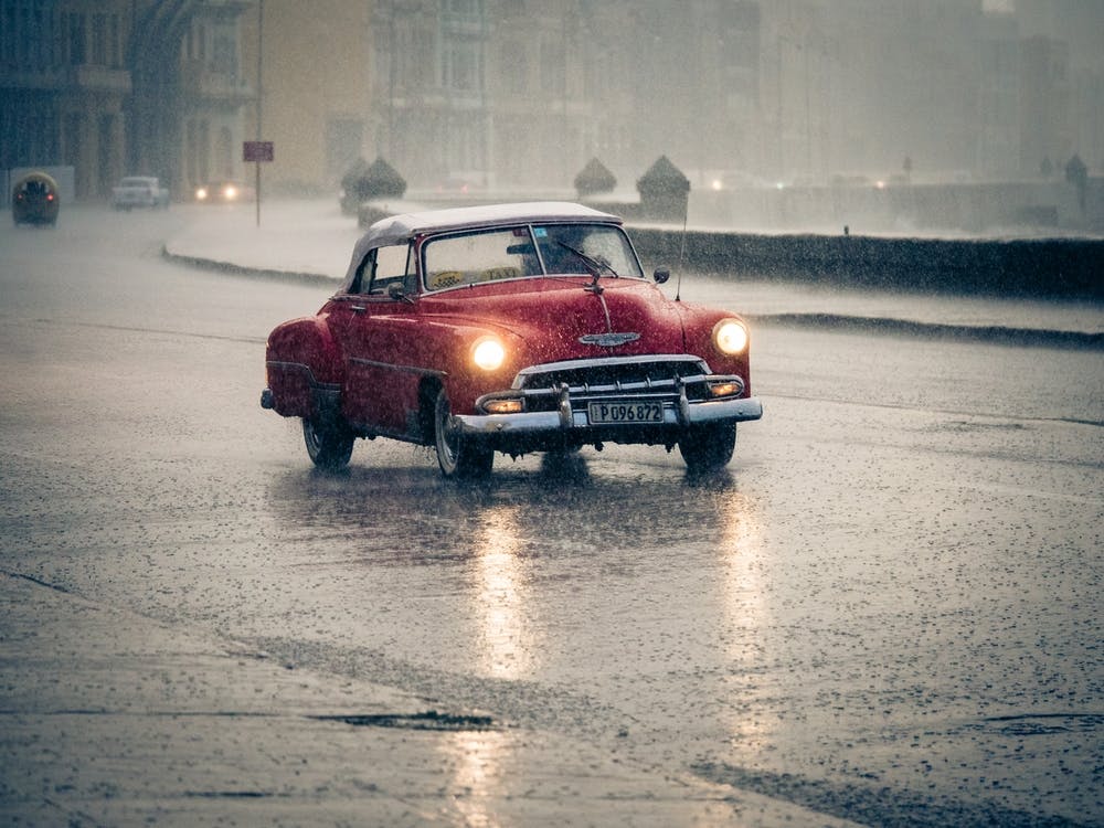 Taxi On A Stormy Malecon