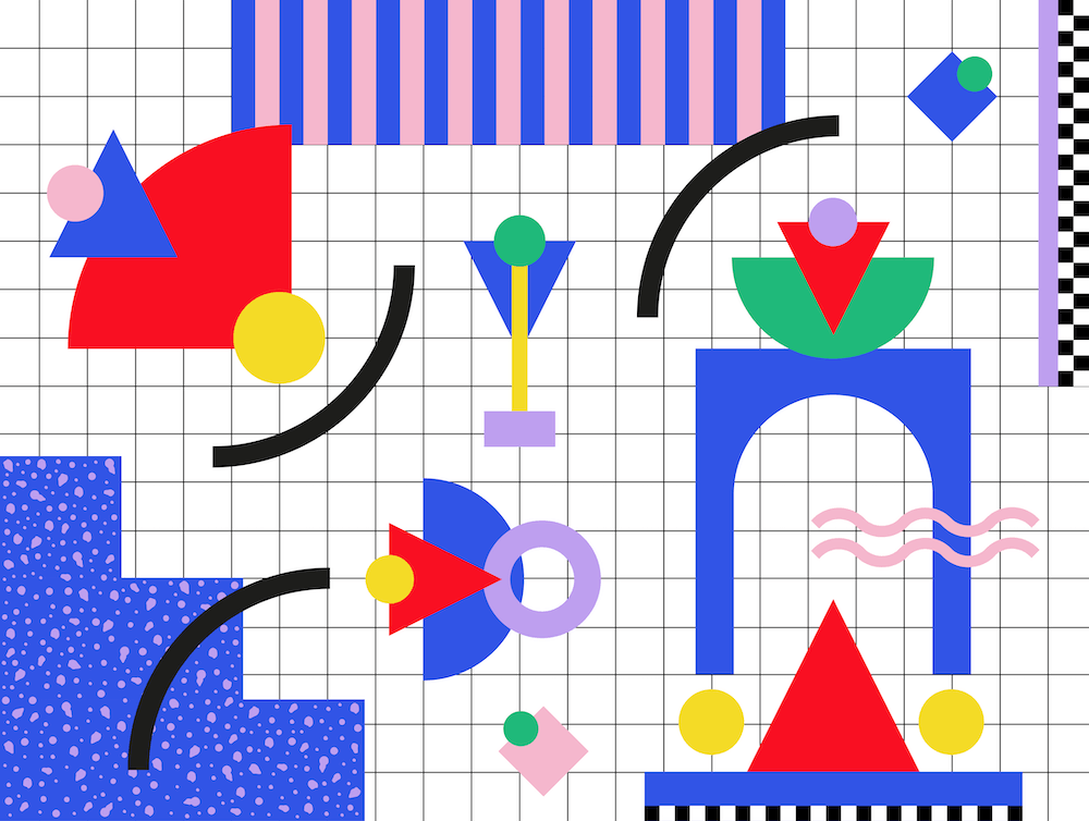 Memphis Pattern Retro Synthwave 80s Nostalgia Shapes Artwork