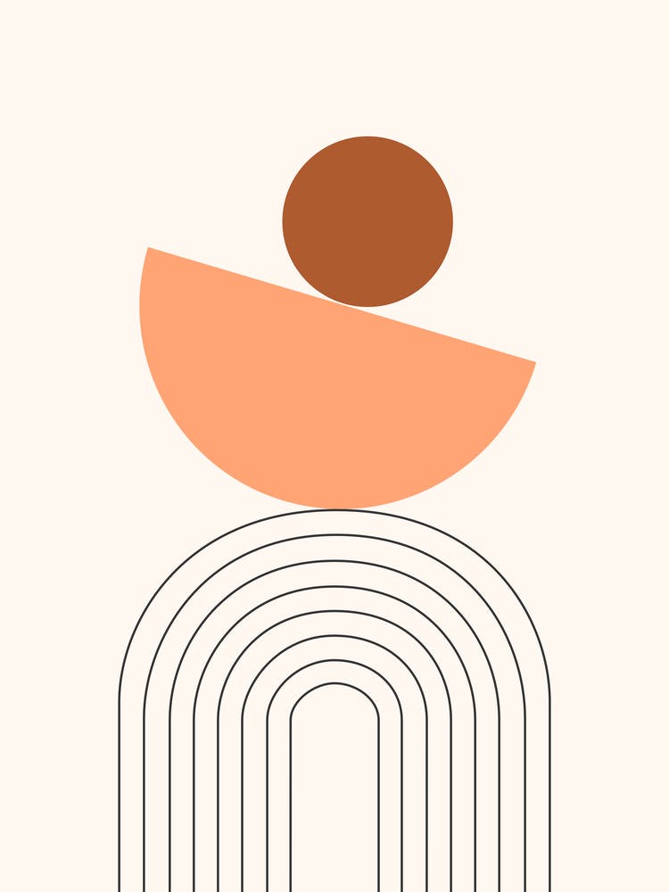 Mid-Century pattern: Boho arch and circles