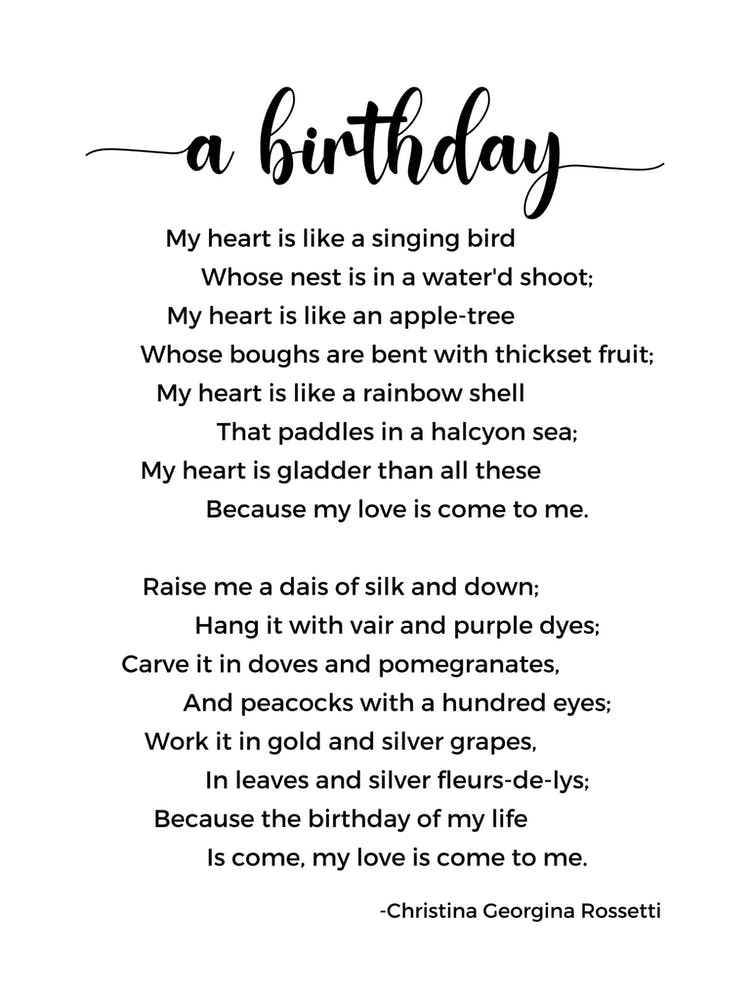 A Birthday Poem By Christina Georgina Rossetti