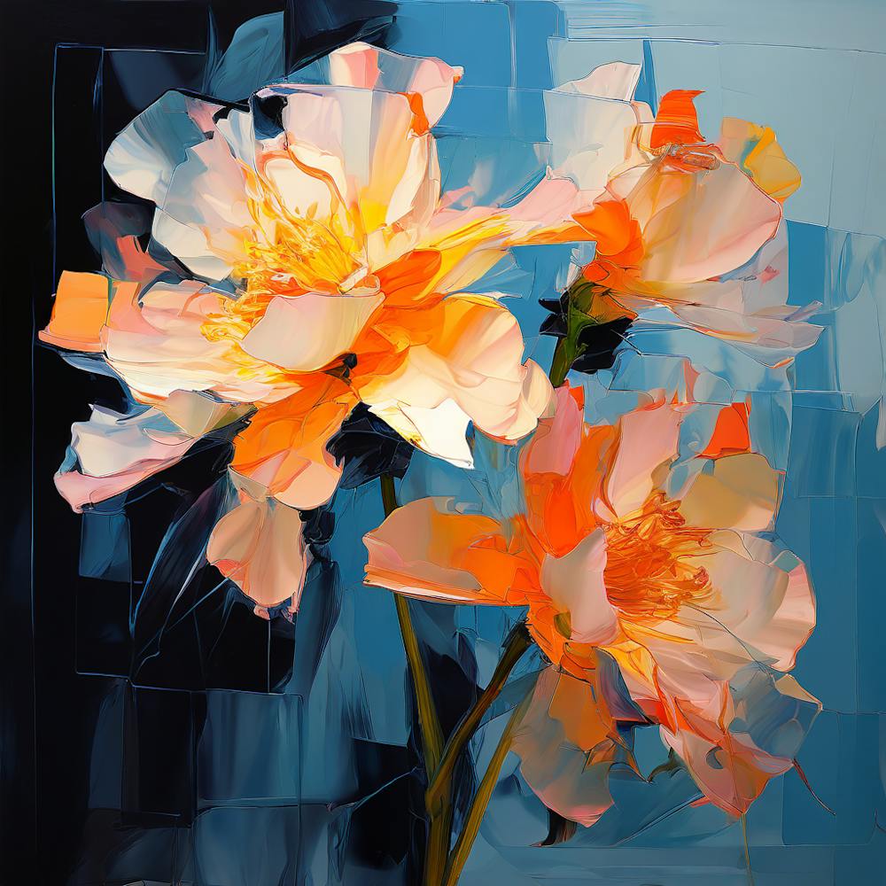 Peinture à l'Huile de Fleurs