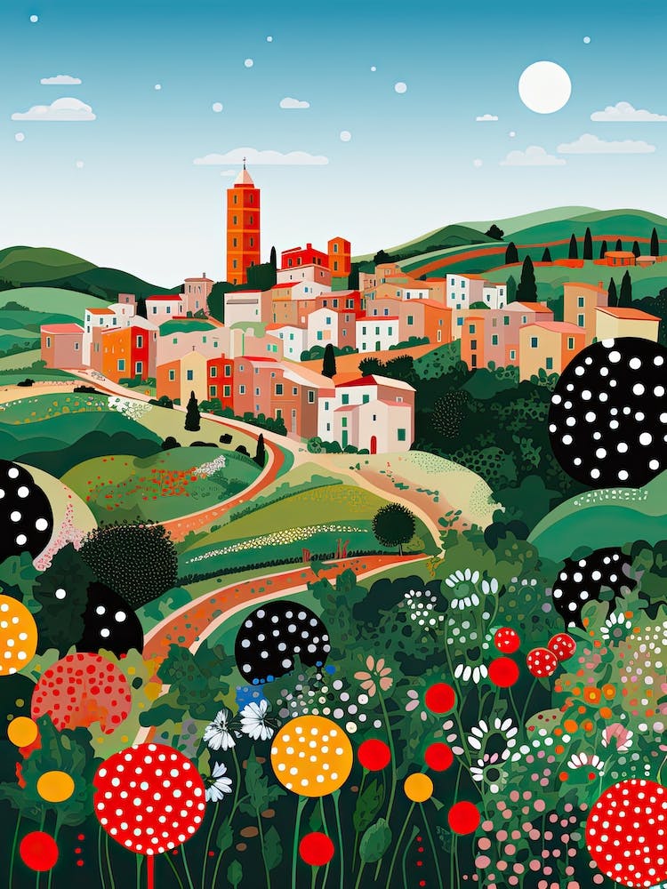 Agrigento, Italy, Illustration In The Style Of Pop Art 1