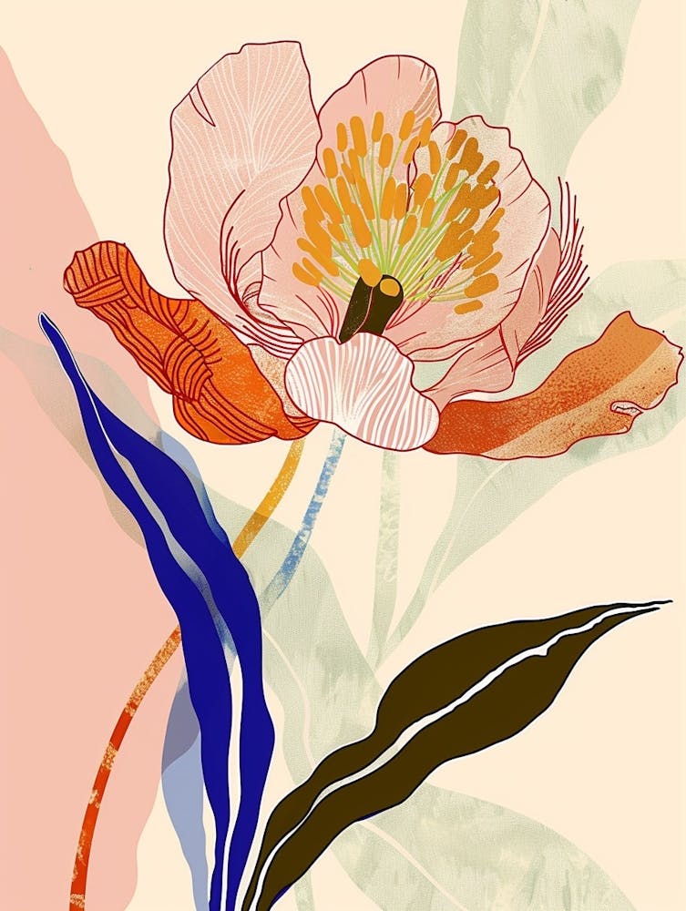 Colourful Flower Illustration Peony 4