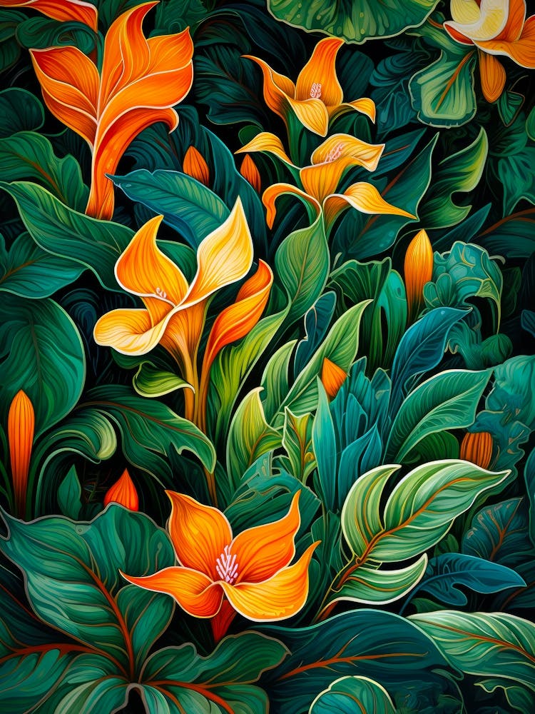 Tropical Flowers nature leaves