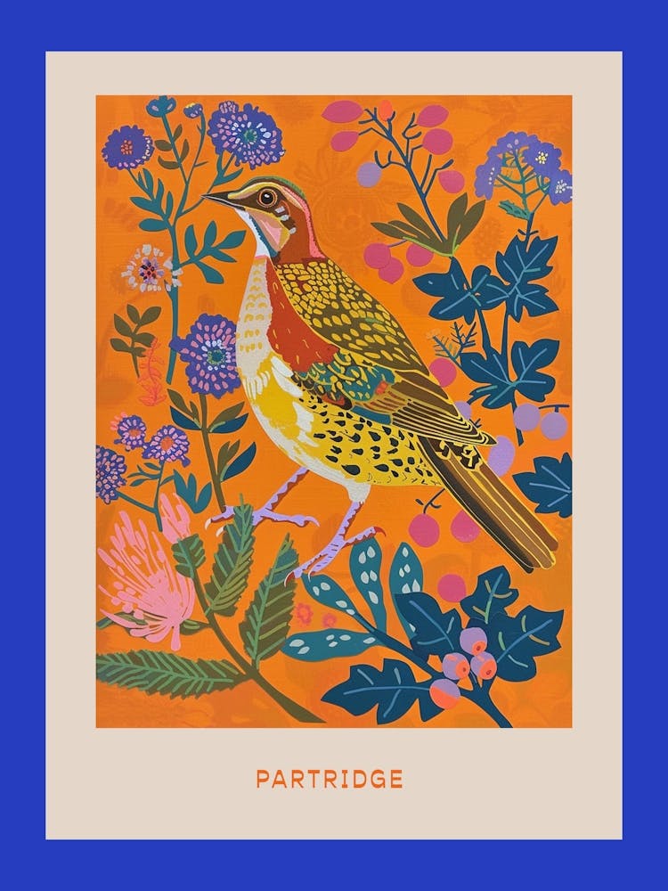 Spring Birds Poster Partridge 1