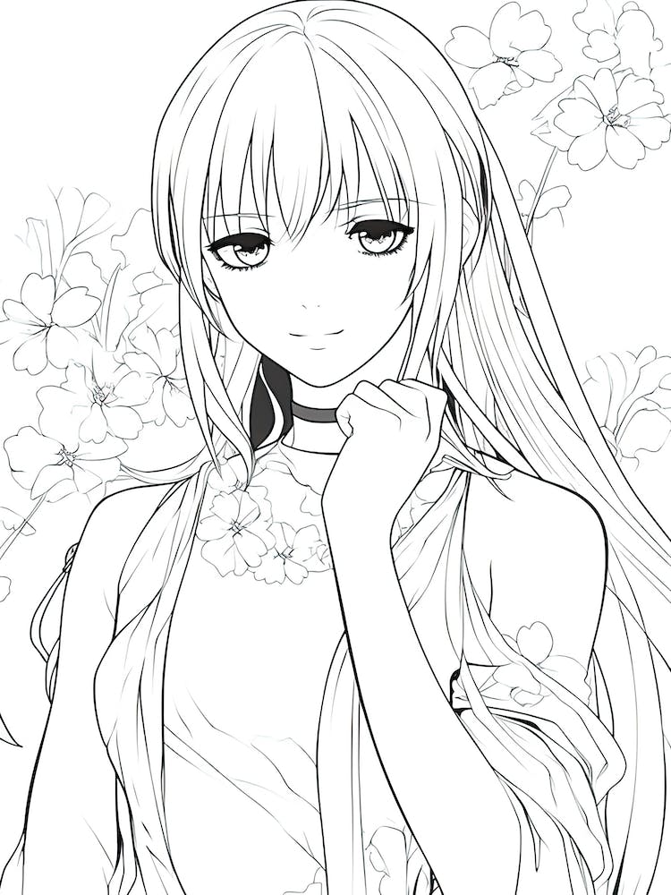 Bloom Body Girl Line Art 11