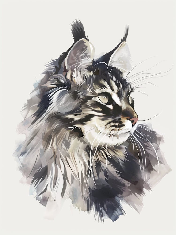 Watercolor Cat Portrait