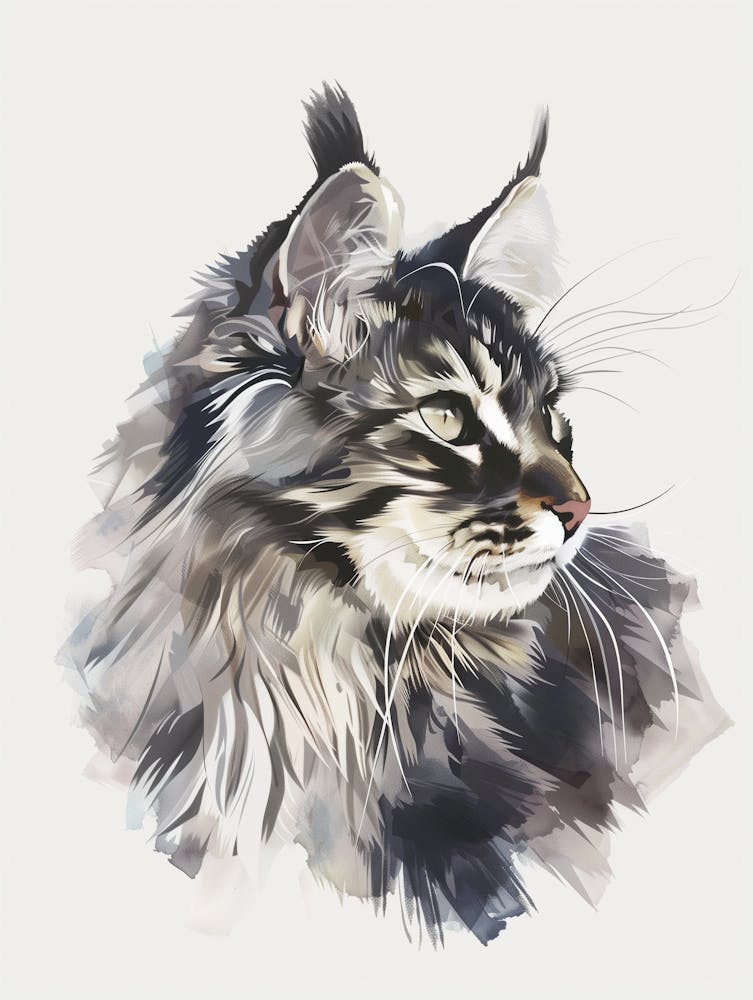 Watercolor Cat Portrait