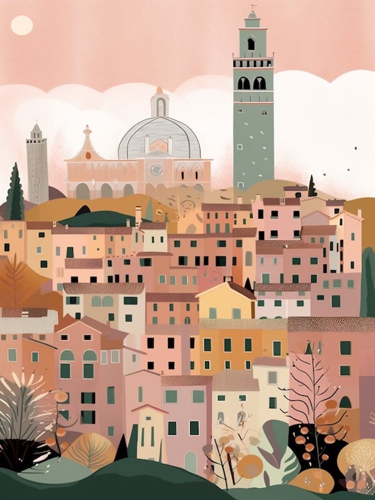 Siena, Italy Illustration