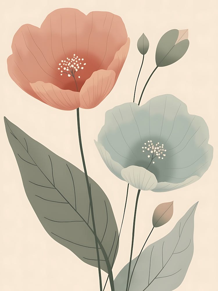 Delicate Blush and Sage Floral Elegance