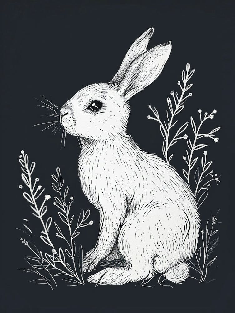 Mini Rex Rabbit Minimalist Illustration 2