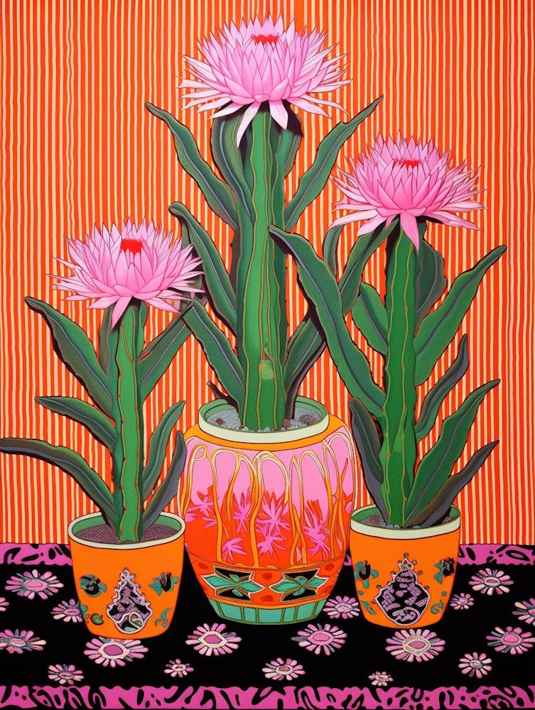 Mexican Style Cactus Illustration Ferocactus Cactus 3