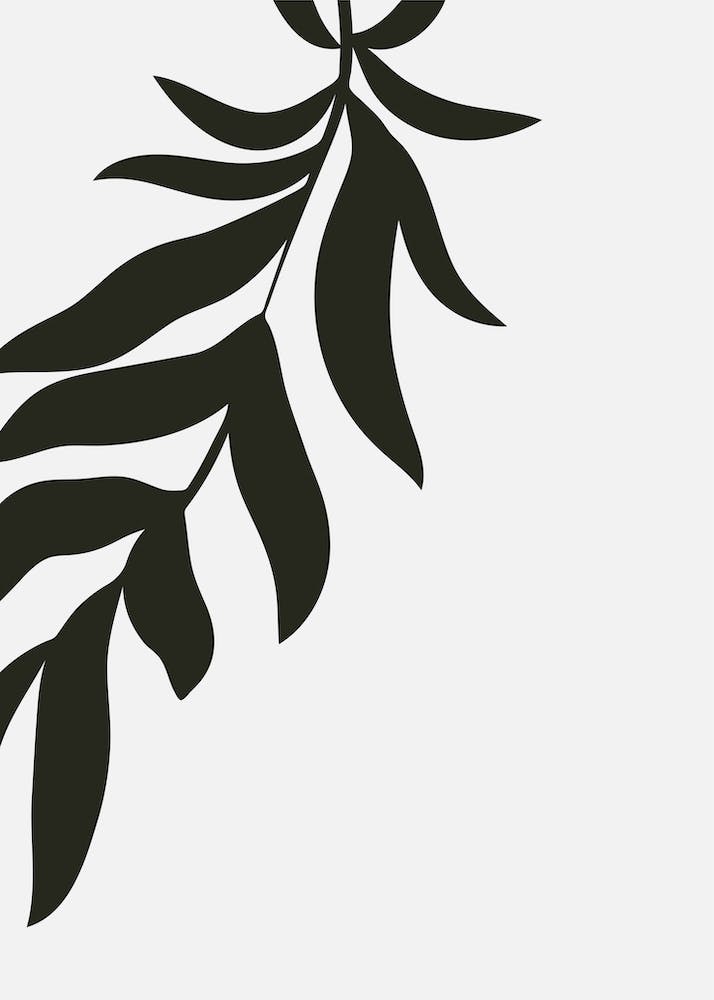 Abstract Botanical Black and Beige Art 10