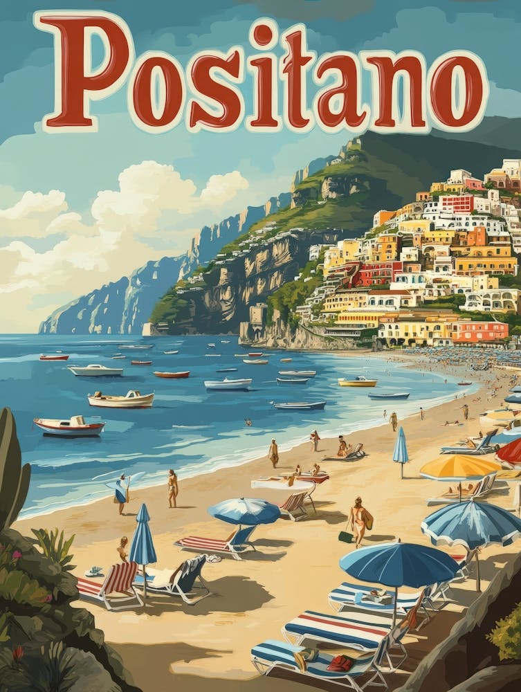 Aihrgdesign A Classic 1960s Travel Poster For Positano 2