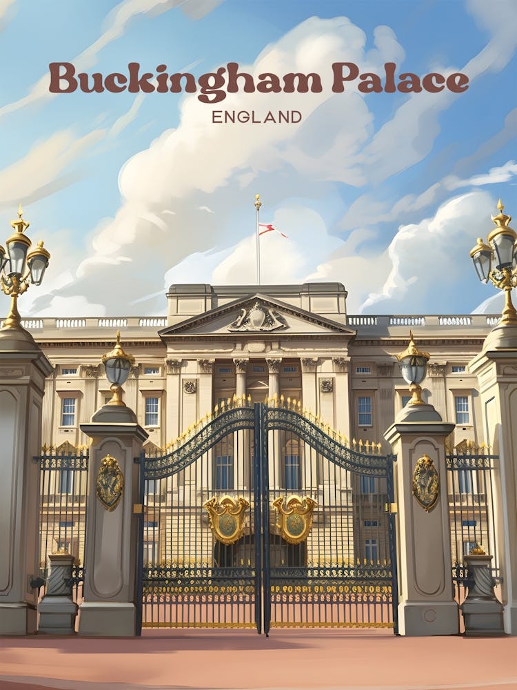 Buckingham Palace England Royal Modern Travel Art