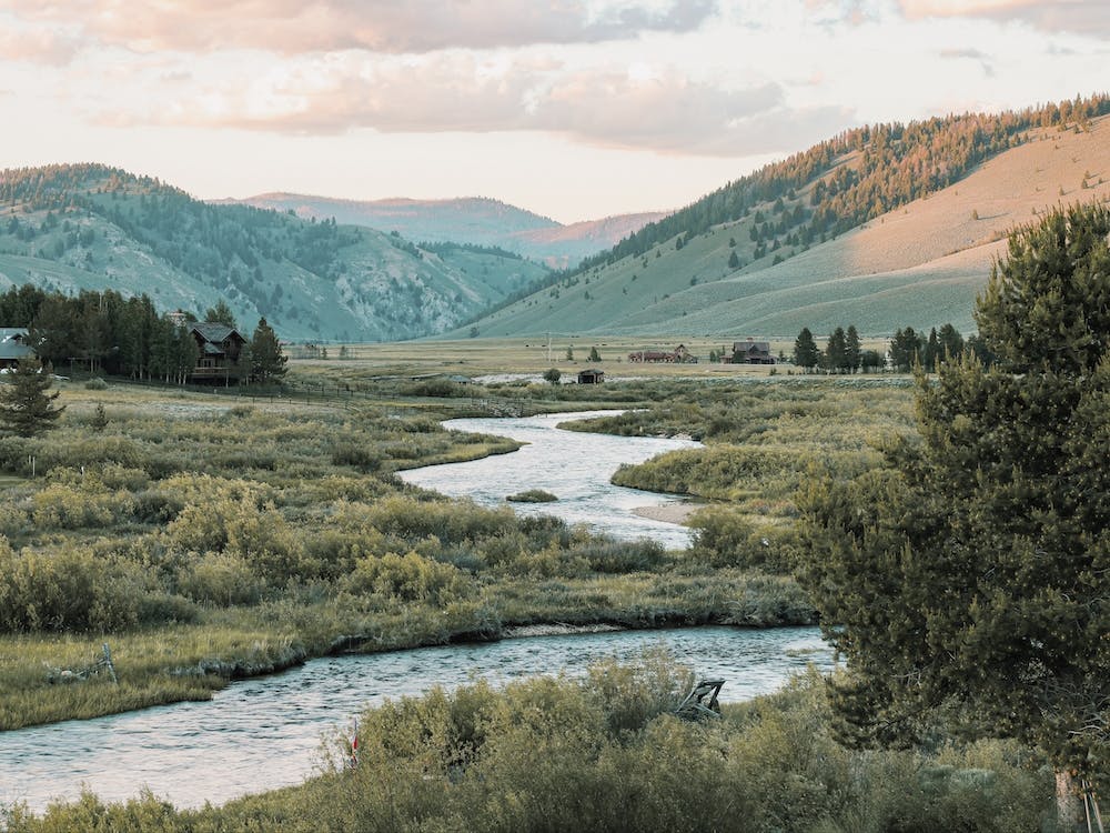 Creek Through Mountain Valley