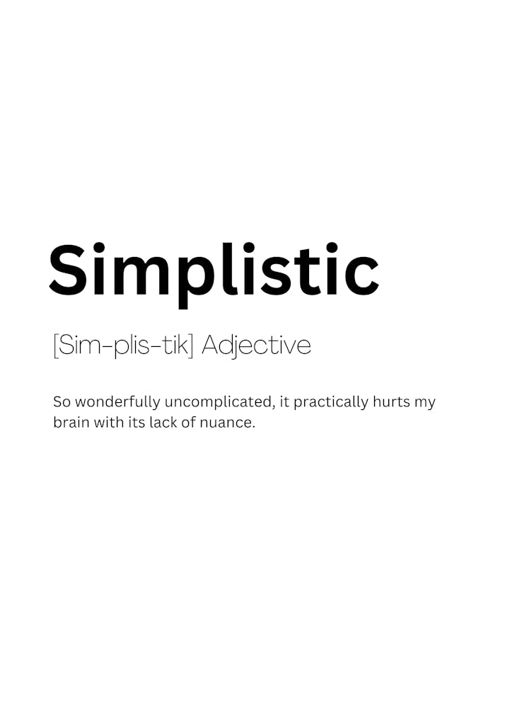 Simplistic Definition Meaning 1