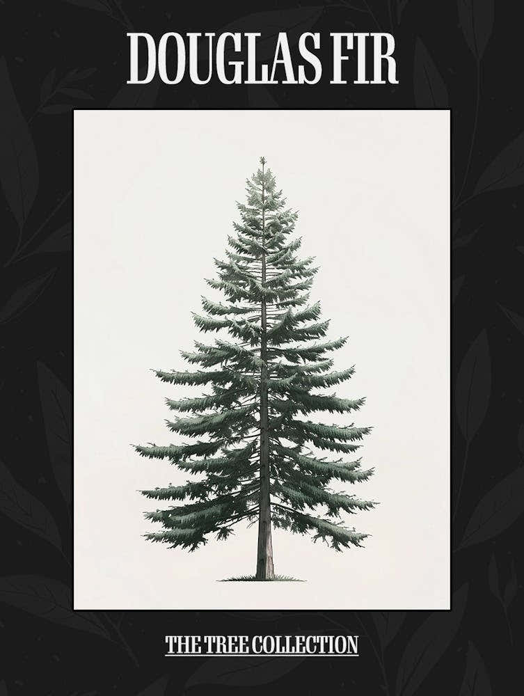 Douglas Fir Tree Pixel Illustration 3 Poster
