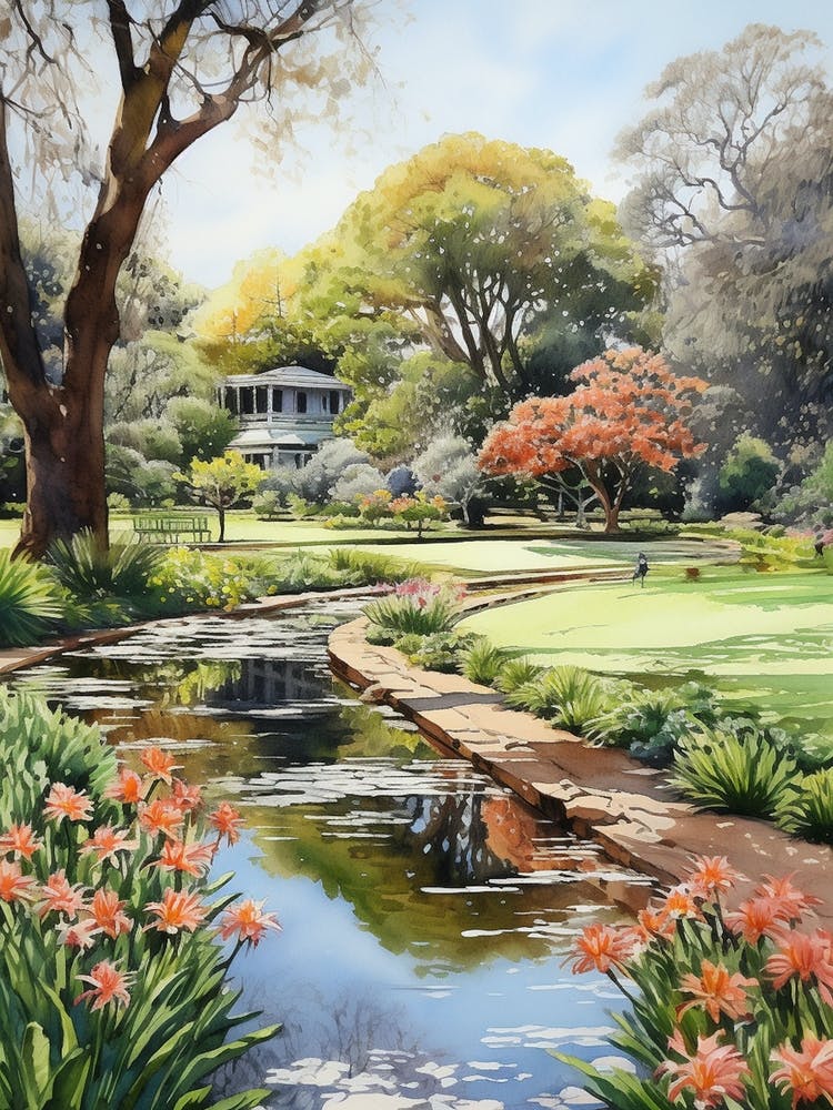 Adelaise Botanical Gardens Australia Watercolour 1