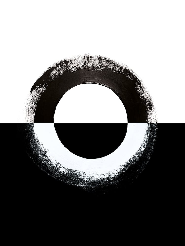Split Circle Black Abstract