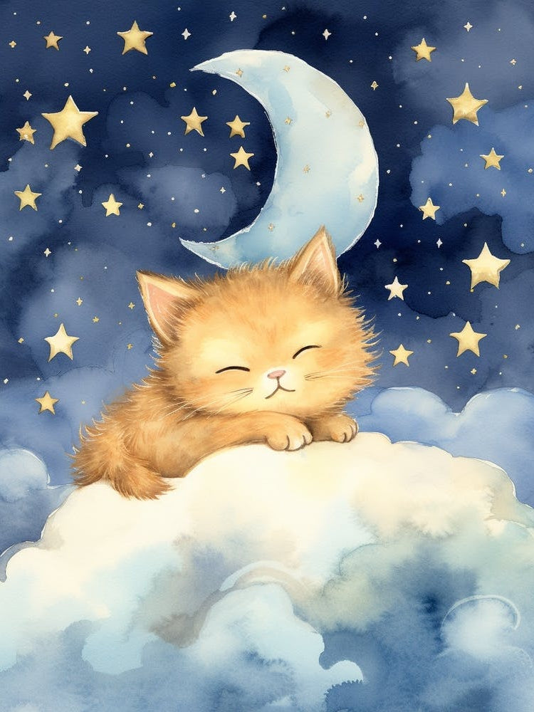 Baby Kitten 1 Sleeping In The Clouds