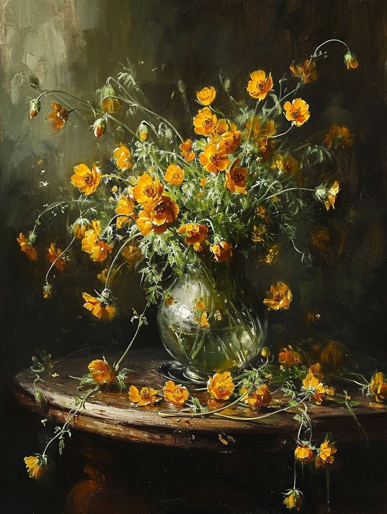 Baroque Floral Still Life Buttercup 4