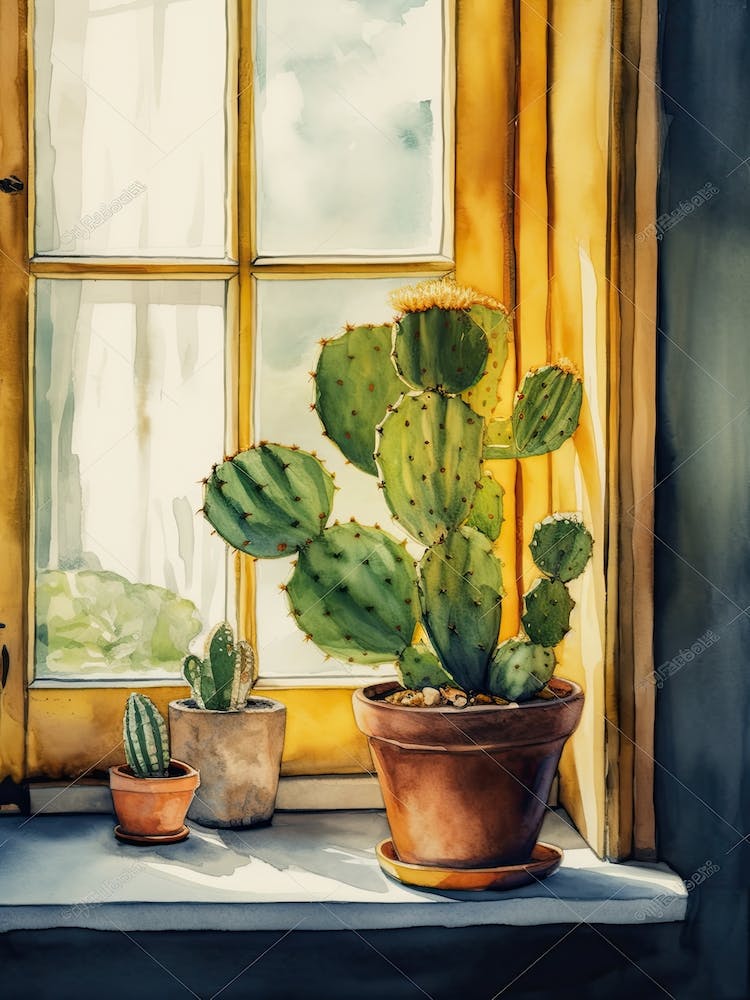 Peyote Cactus Window 2
