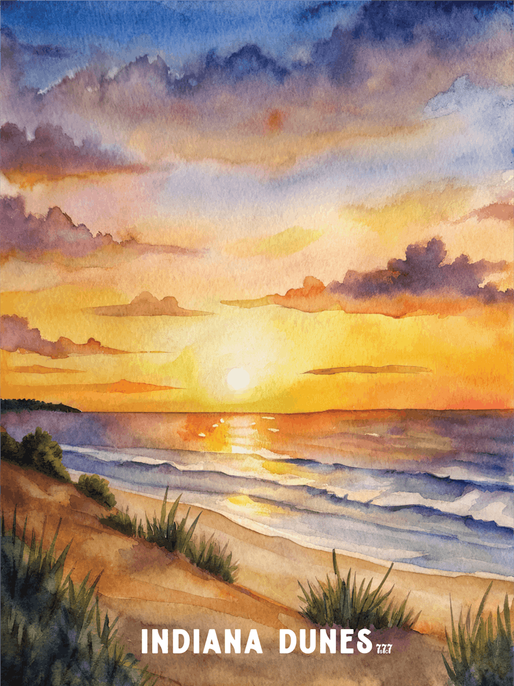 Indiana Dunes National Park Watercolor Painting