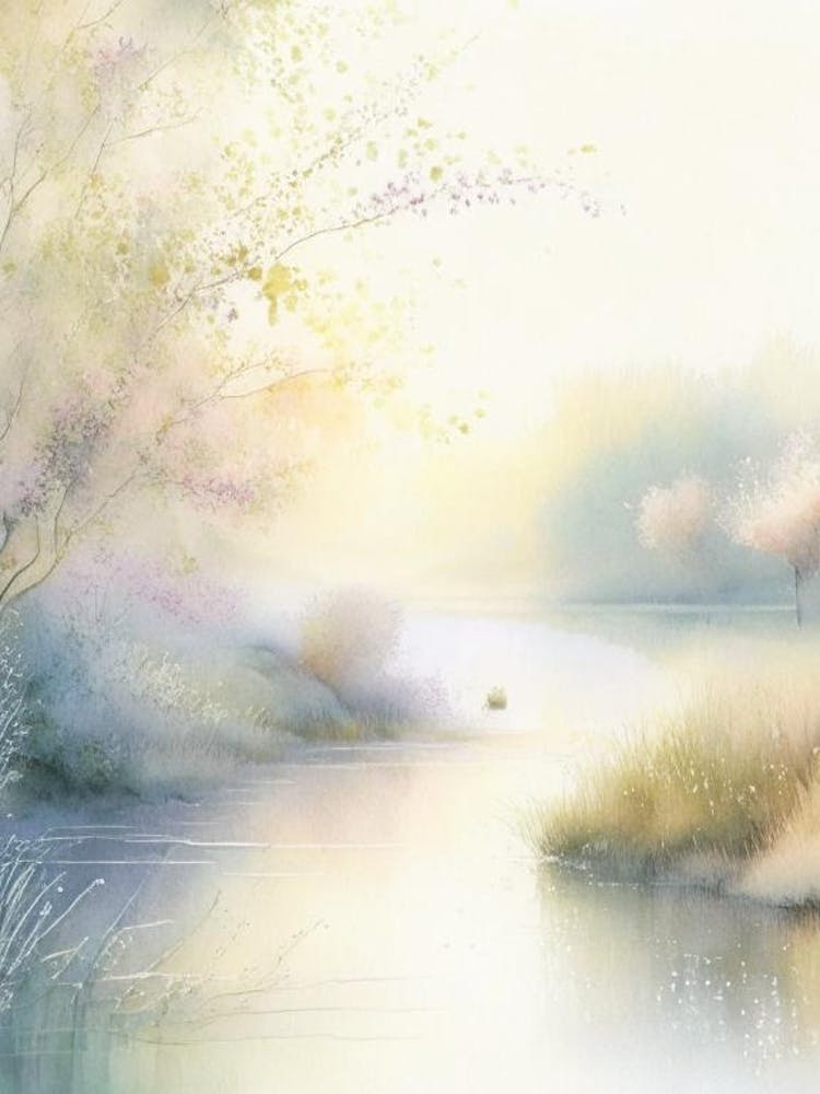 Flusslandschaft Gouache 1