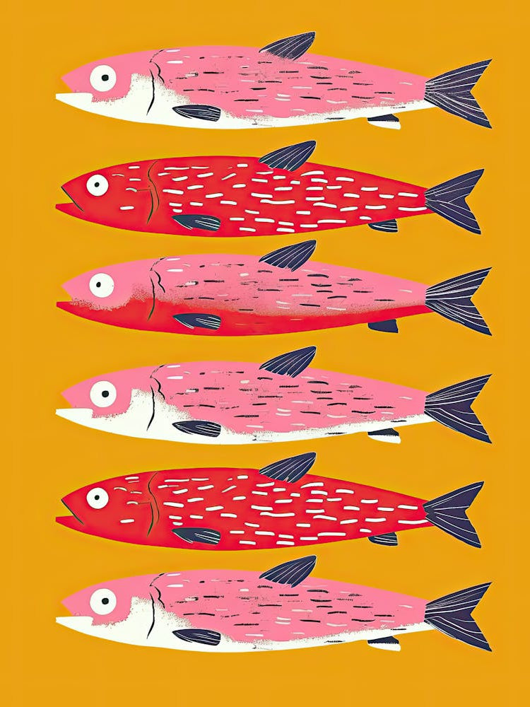 Abstract Fins Fish Poster