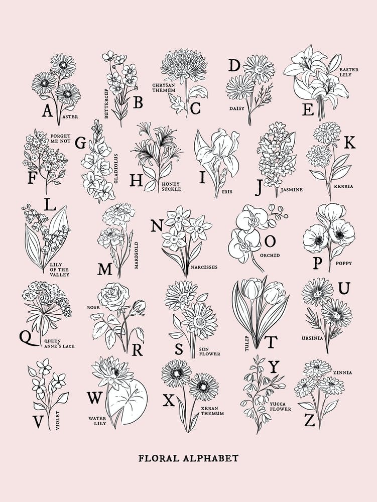 Floral Alphabet | Soft Pink