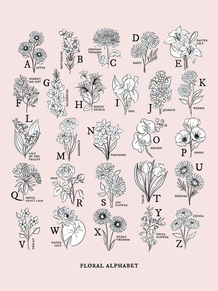 Floral Alphabet | Soft Pink