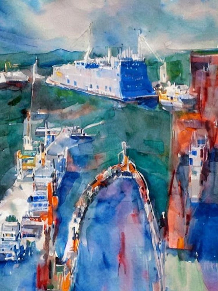 Port Of Belfast Northern Ireland Abstract Block 2 harbour