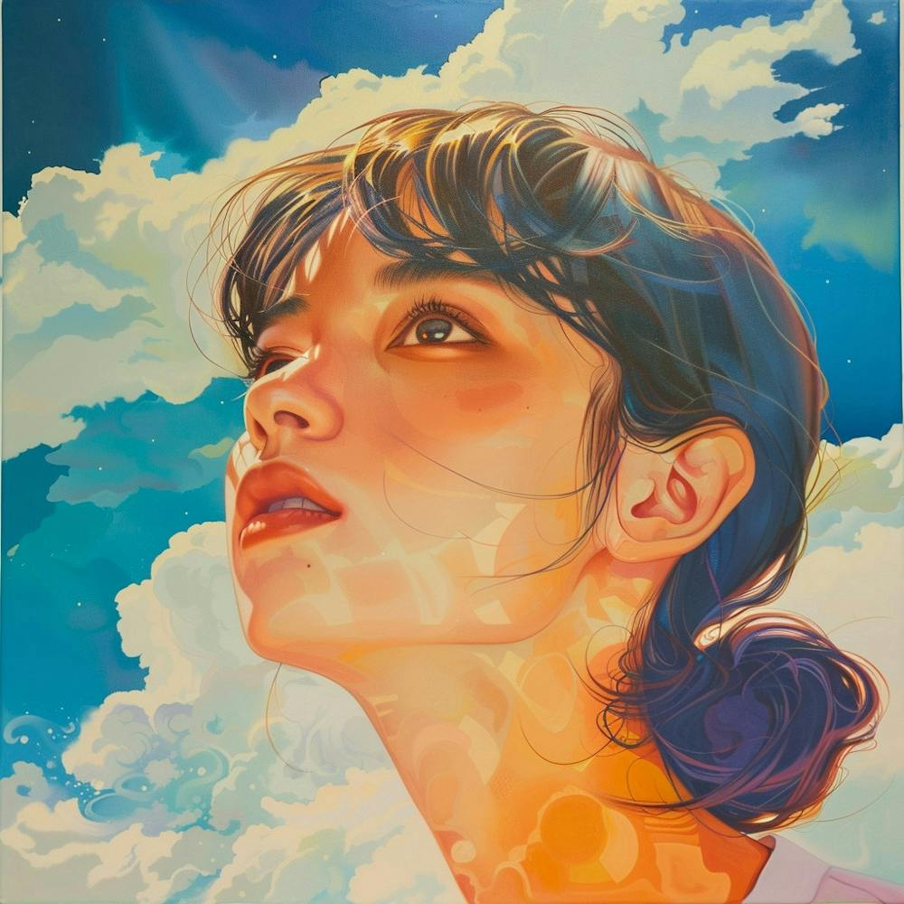 Fille Dans le Ciel