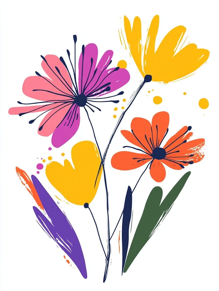 Flowers On White Background 1