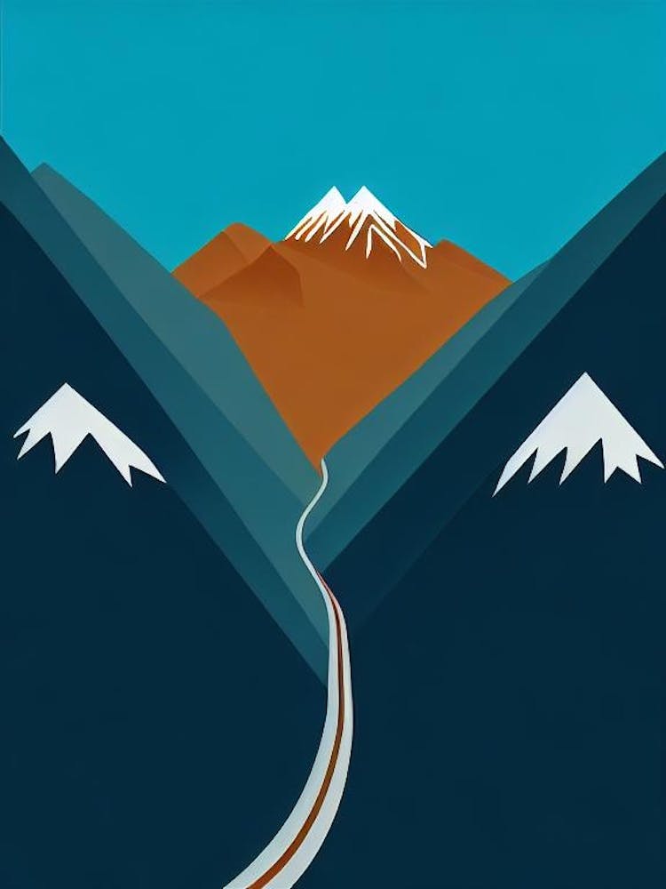 Bad Gastein, Austria Modern Illustration Skiing Poster
