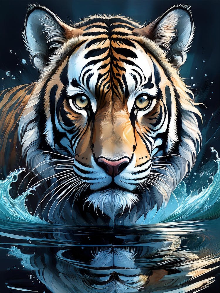 Tiger In Water