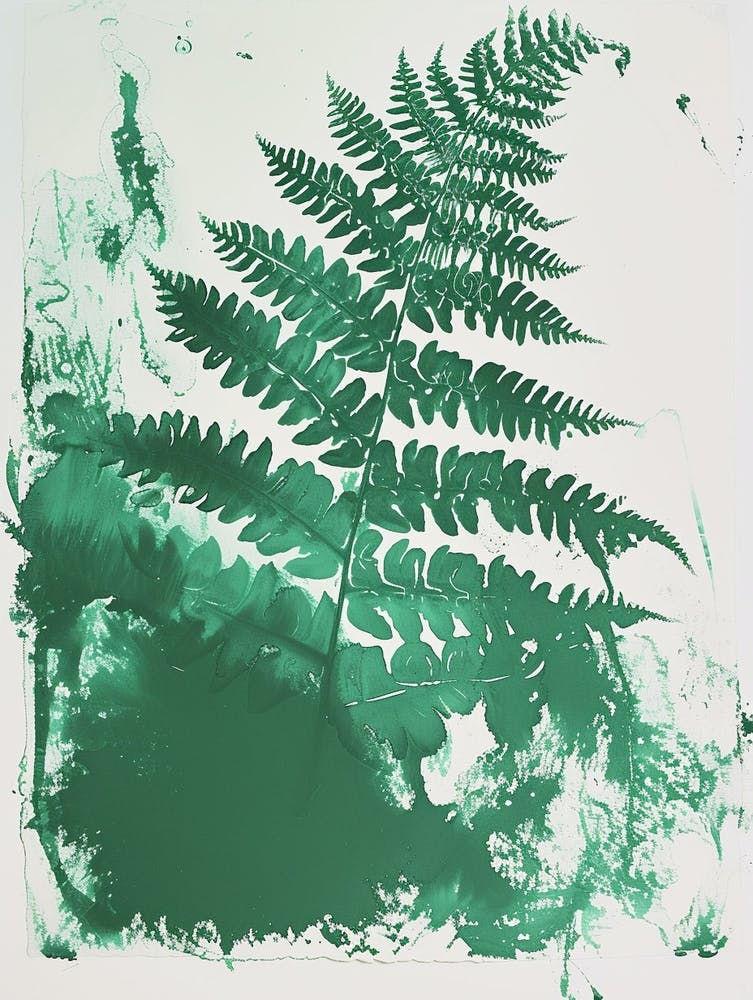 Green Ink Painting Of A Giant Chain Fern 4