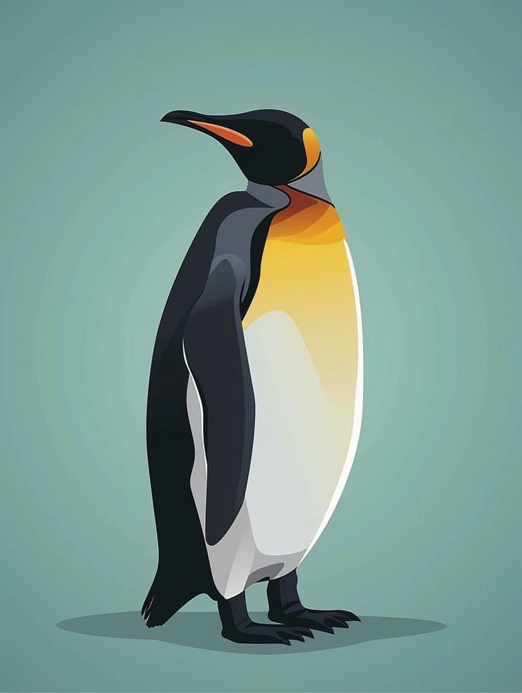 King Penguin Grytviken Minimalist Illustration 3