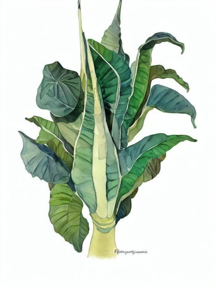 Angel Trumpet Plant (Brugmansia X Candida) Watercolor