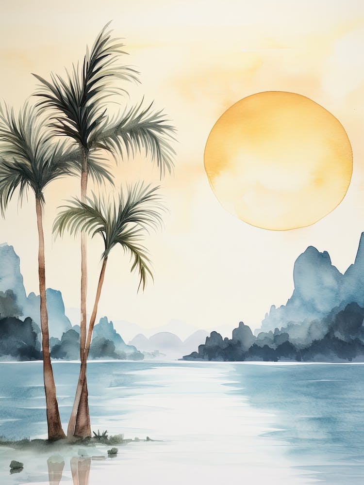 Watercolour Of El Nido   Palawan Philippines 3