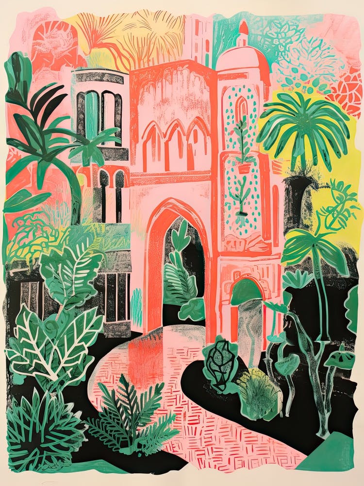 Aczar De Los Reyes Gardens Abstract Riso Style 1