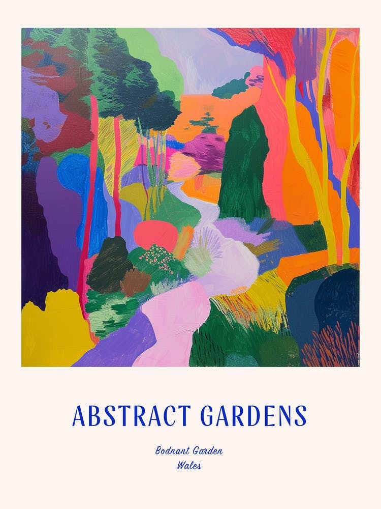 Colourful Gardens Bodnant Garden United Kingdom 2 Blue Poster