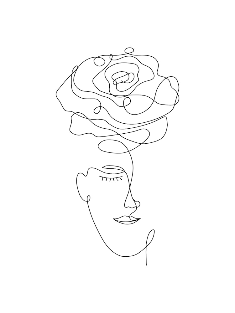 Single Line Drawing Of A Woman