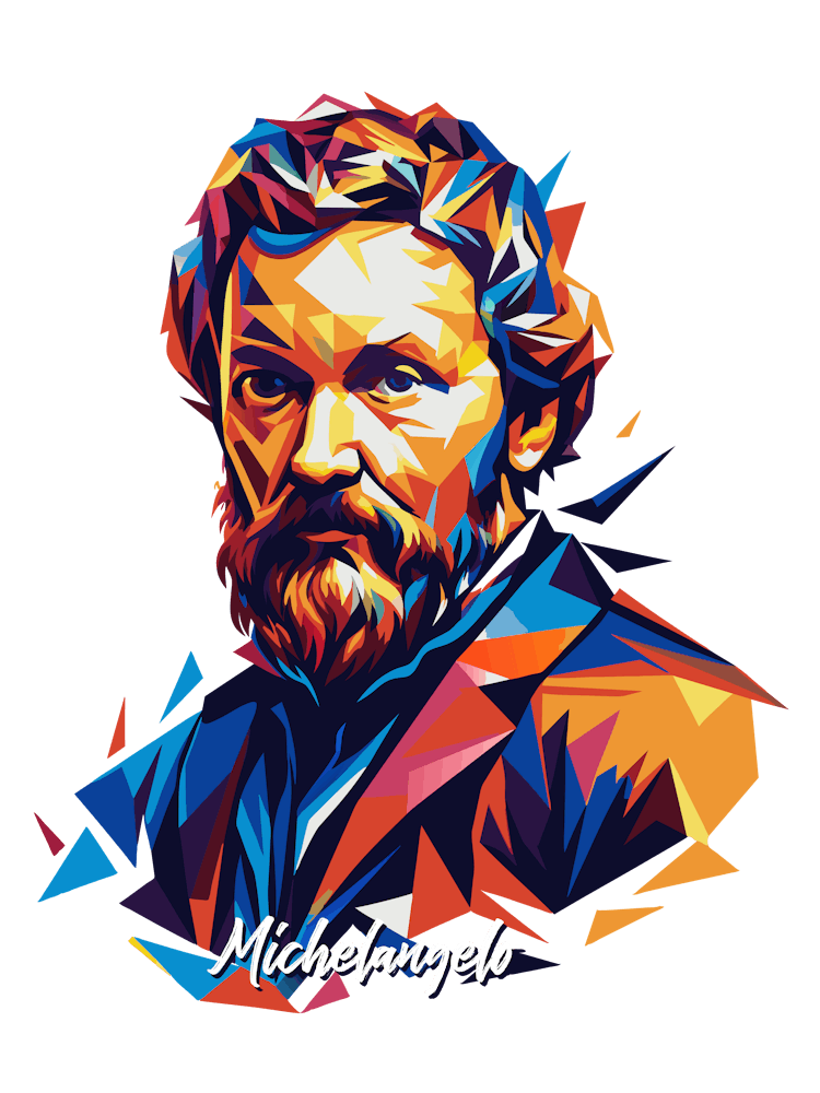 Michelangelo 01 Portrait WPAP Pop Art
