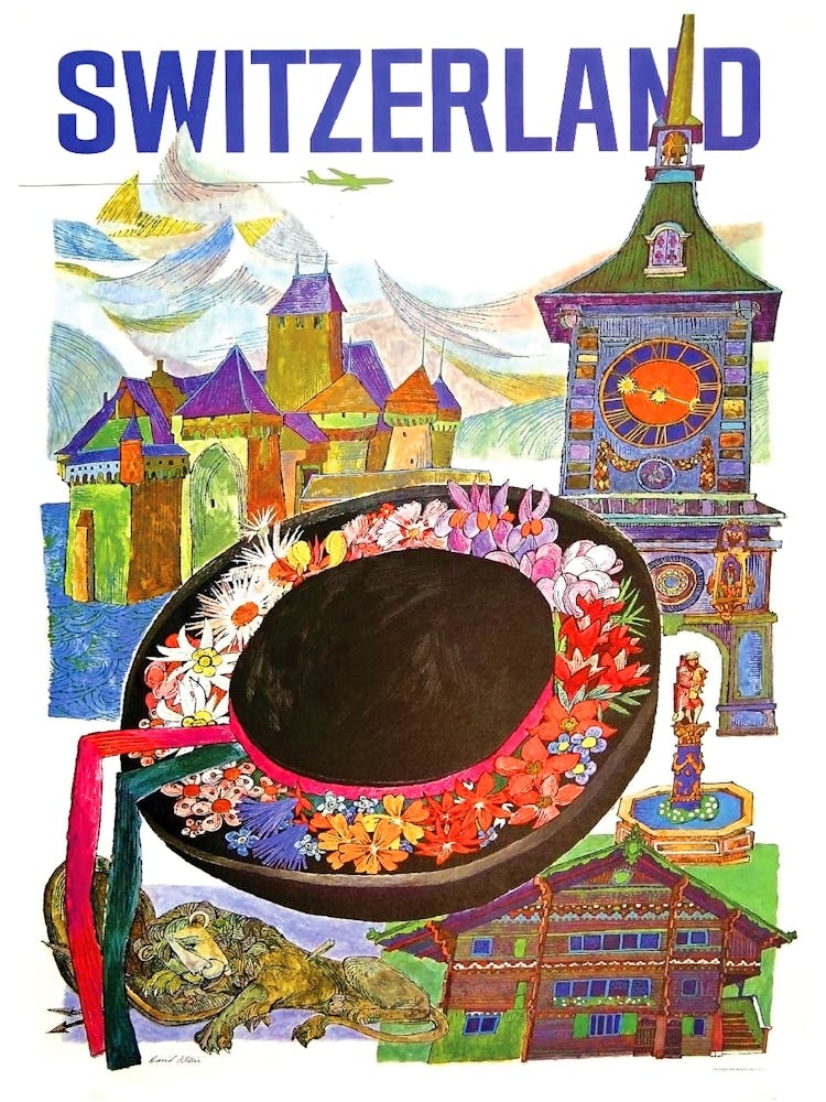 Switzerland, Vintage Travel Poster