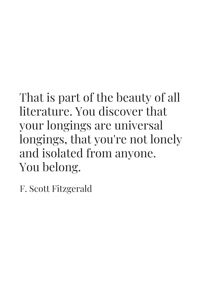 This is part of the beauty of all literature quote by F Scott. Fitzgerald