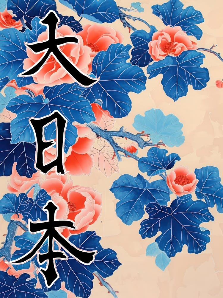 Great Japan Hokusai Poster Japanese Flowers 4